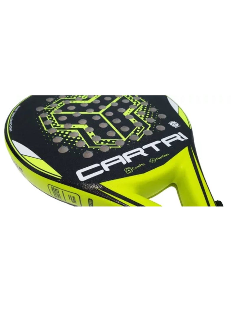 Cartri - Cartri Shotgun CTR 360 Padel Racket – Carbon Fiber Paddle Tennis Bat for Intermediate & Advanced Players – Lightweight Power & Control Racket with Shock-Absorbing Grip – Neon Yellow Design - Image 1
