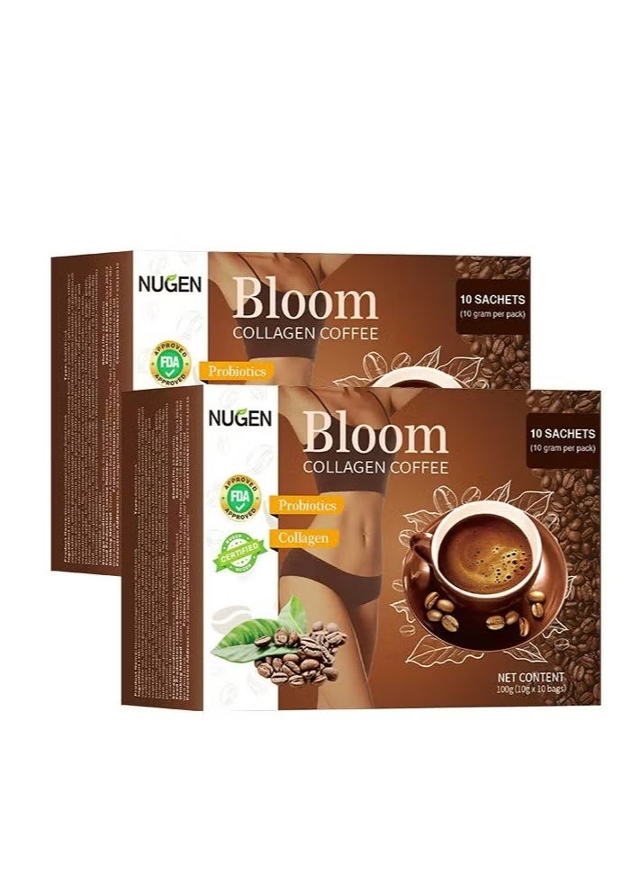 NUGEN 2 Pack Bloom Collagen Coffee 100% Organic and Glutathione, Weight Loss Coffee Weight Loss Coffee Glutathione Collagen Detox Premium Collagen Coffee - Image 1