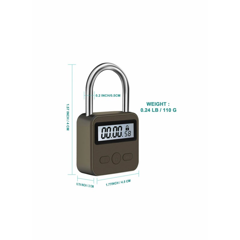SOLARAE Metal Time Padlock - Multi-Function Timer Lock 99 Hours Max Timing with Electronic LCD Timed Display Micro USB Rechargeable - Image 5