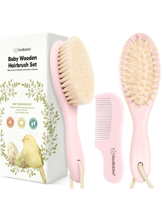 KeaBabies مجموعة فرشاة ومشط شعر للأطفال حديثي الولادة - Image 1