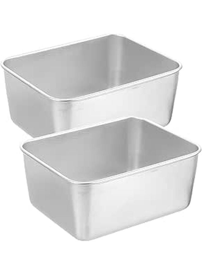 Stainless Steel Portable Camping Bowls 2pcs Outdoor Picnic Tableware Containers 13 5x10 5x5 5cm - Image 1