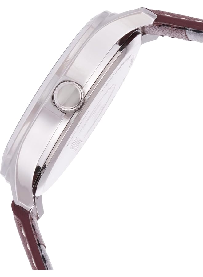 لوراس ساعة كوارتز تناظرية كلاسيكية للرجال بسوار جلدي Rh943Hx9 - Image 3