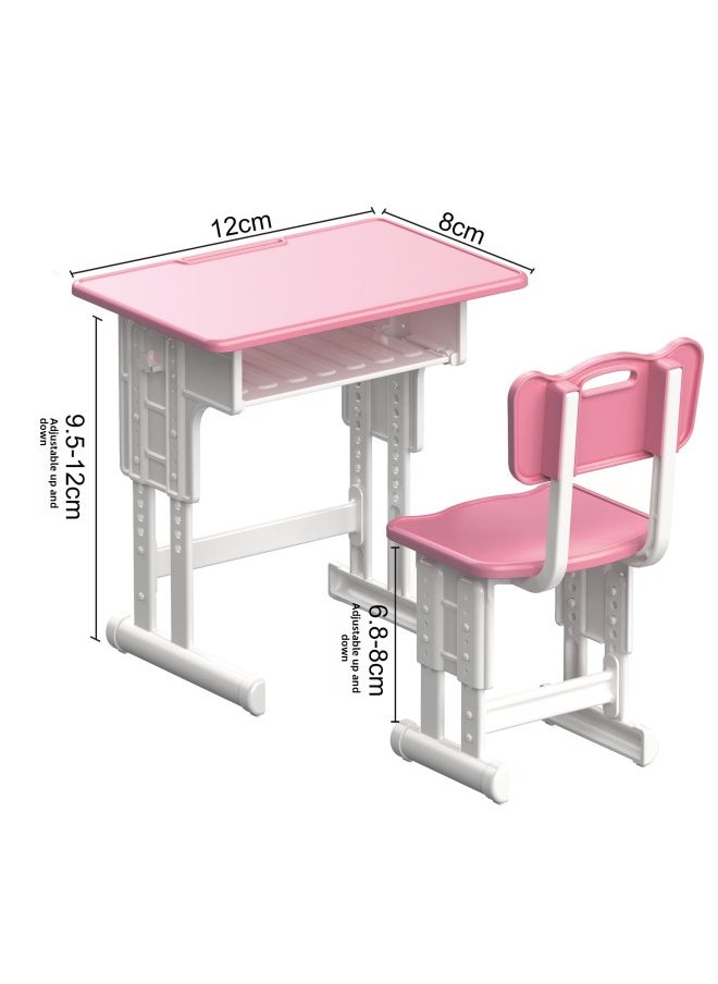 Mini Small Desk Desk Miniature Food Play Simulation Small Book Textbook Stationery Pencil Box Study Table-Color:Desktop + Chair (grey)  - Image 5