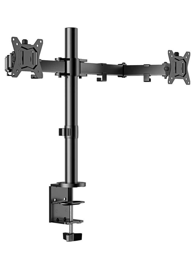 Generic Dual Monitor Mount for 15" to 30" Screens, Dual Monitor Arm with Comfortable Viewing Angle, Dual Monitor Mount - Tilt & Adjustable ±45° / Swivel 180° / Swivel 360° / VESA 75/100mm  - Image 1