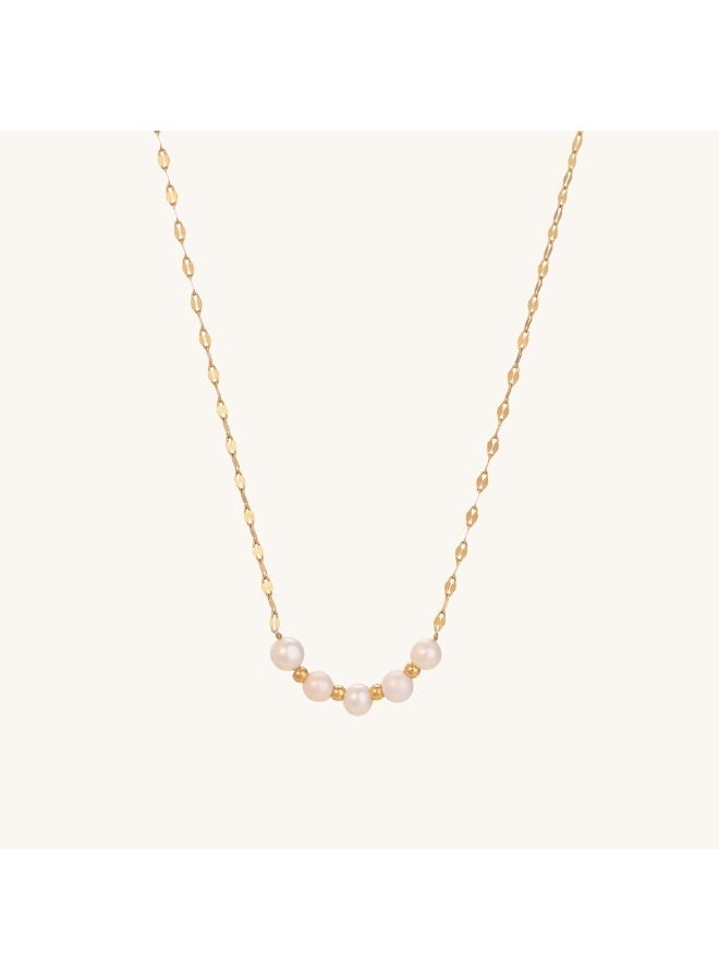 PALMONAS 18k Gold Tone Plated Pearl Lip Chain Necklace
 for Women - Image 1
