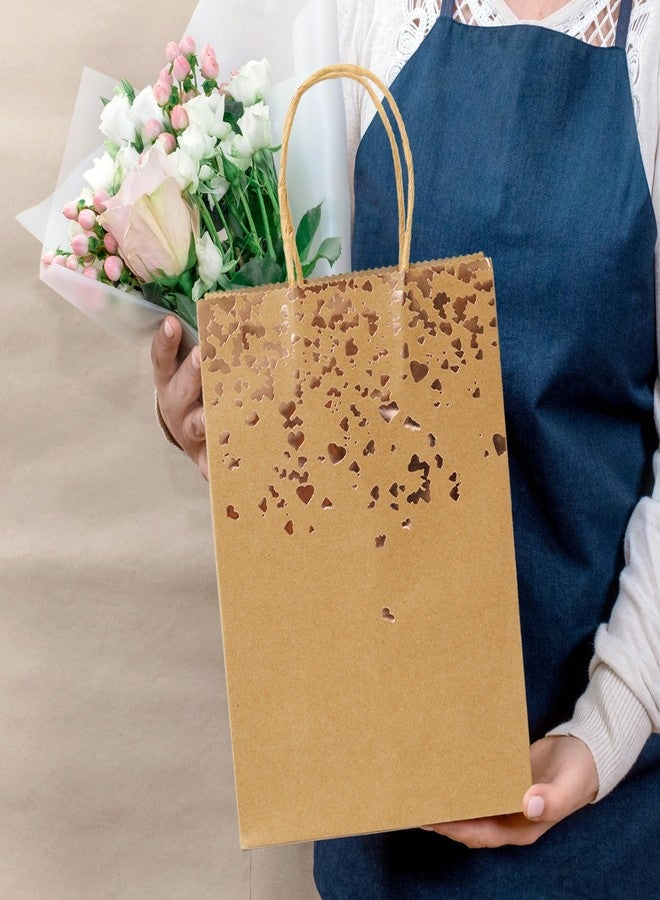 Cooraby 18 Pieces Brown Paper Bags Bronzing Kraft Gift Bags With Handles 6.3 x 3.1 x 8.6 Inch Party Favor Treat Bags for Bride Birthday Hen Wedding Parties Keepsake Night Celebrations (Brown - Image 5