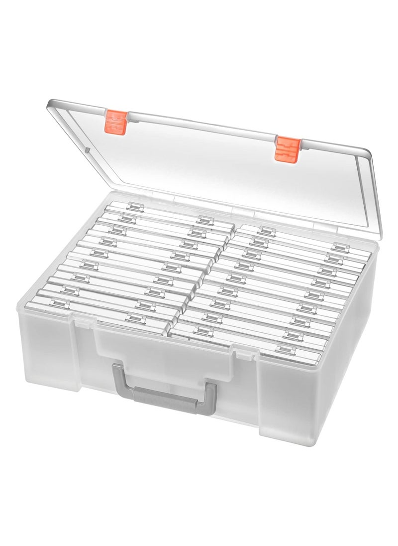 Y&D Photo Storage Box 4x6, Inner Extra Large Case Organizer Acid-Free Keeper Plastic Craft for Stickers Stamps Seeds (Clear, 18 Boxes)  - Image 1