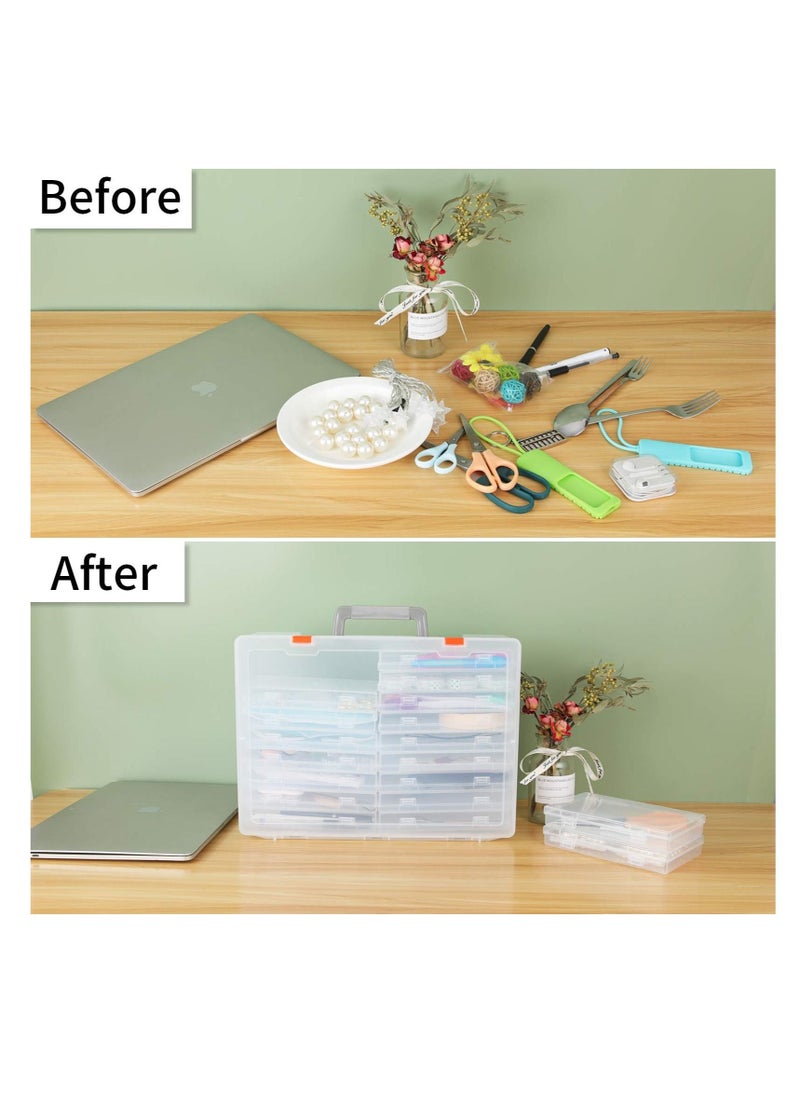 Y&D Photo Storage Box 4x6, Inner Extra Large Case Organizer Acid-Free Keeper Plastic Craft for Stickers Stamps Seeds (Clear, 18 Boxes)  - Image 5