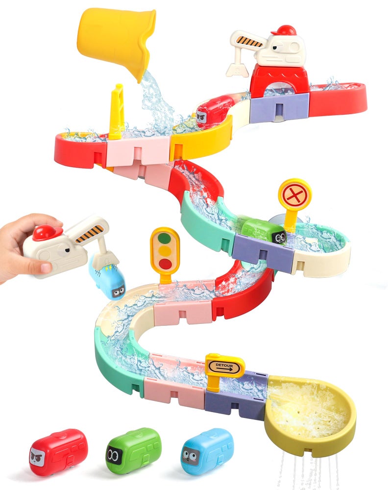 Fajiabao Bath Toys for Kids Ages 48 35 Toddler Bath Toys City Car Slide Fun DIY Bathtub Shower Birthday GITS for Kids 24 5 6 7 Year Old Boys GirlsSpecial Edition - Image 2