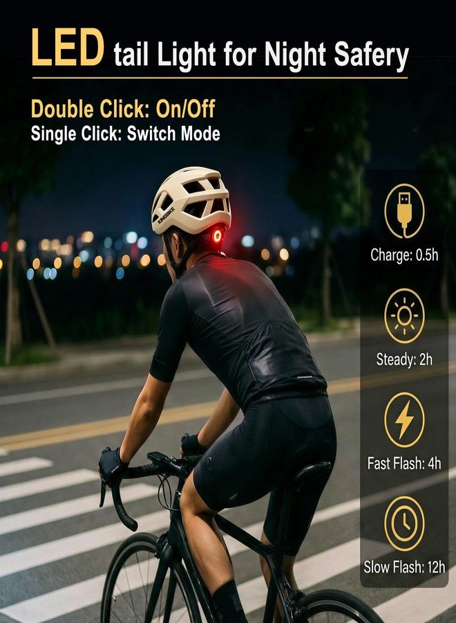 KINGBIKE Bike Helmet for Youth Adult Men Women Road Bike Helmet Lightweight with Tail Light Commute Ventilation Comfortable - Image 5
