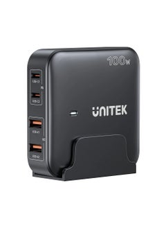 UNITEK Unitek P1229AWH Slim Compact Charging Station 100W ( 4-in-1 Desktop GaN Charger (2*USB-C PD + 2*USB-A QC3.0), with 1.5M Power Cord.  - Image 4