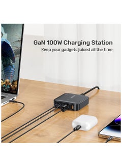 UNITEK Unitek P1229AWH Slim Compact Charging Station 100W ( 4-in-1 Desktop GaN Charger (2*USB-C PD + 2*USB-A QC3.0), with 1.5M Power Cord.  - Image 2
