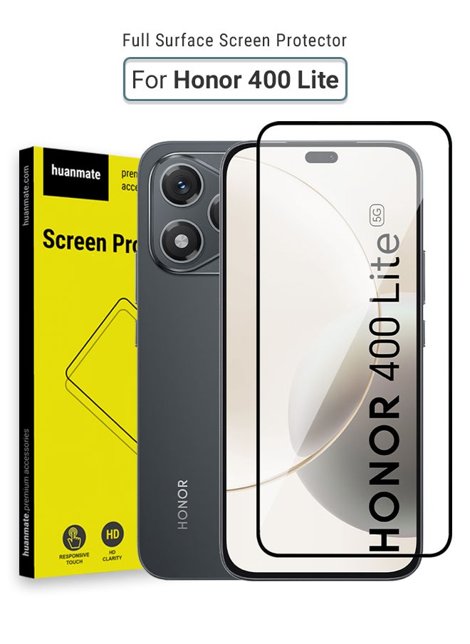 huanmate Honor 400 Lite Screen Protector – Premium Edge to Edge Tempered Glass, High Transparency, Delicate Touch, Anti-Explosion, Smooth Arc Edges, Easy Installation  - Image 1