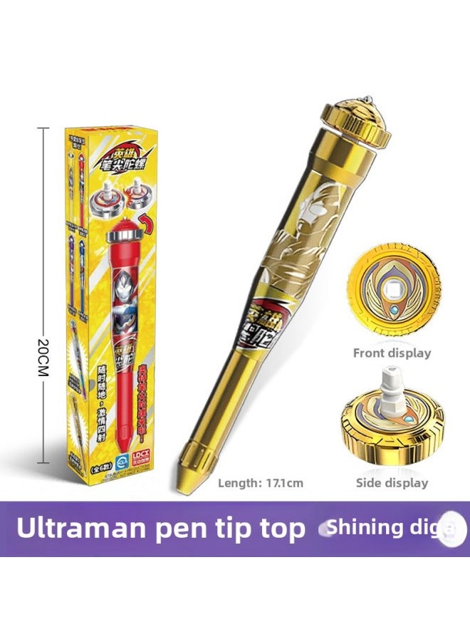 Generic - Smart Ultraman Hero Nib Gyro Pen Blind Box Children Toy Boy Fighting Spin Magic Birthday Gift-Color:Designated Model [daiwan] Ultraman Pen Tip Gyro + Combat Plate - Image 1