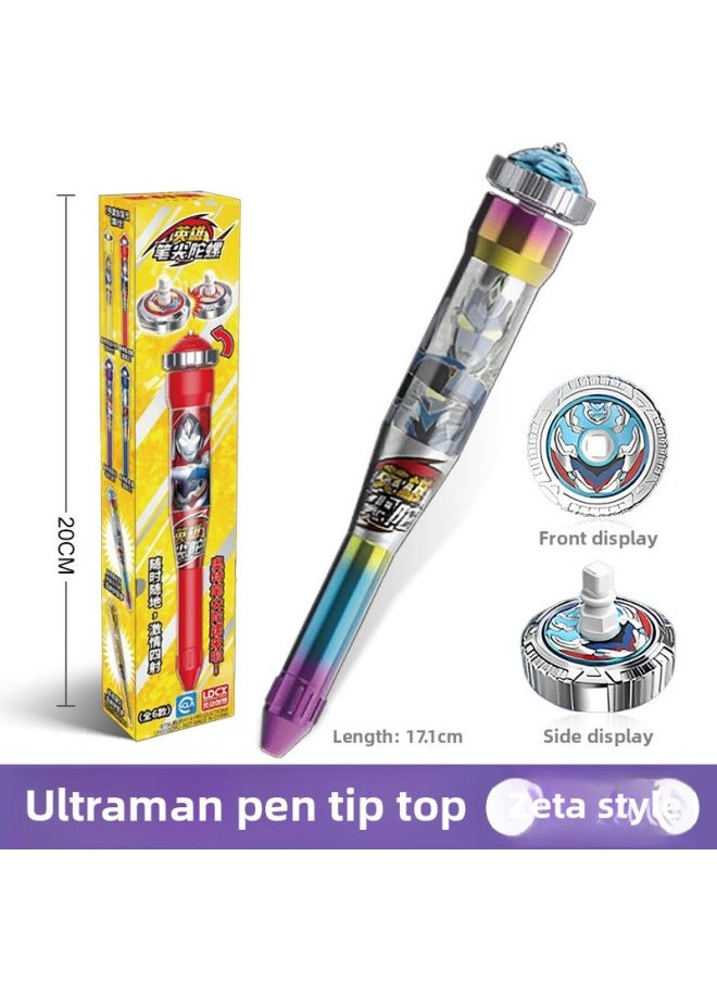 Generic - Smart Ultraman Hero Nib Gyro Pen Blind Box Children Toy Boy Fighting Spin Magic Birthday Gift-Color:Designated Model [daiwan] Ultraman Pen Tip Gyro + Combat Plate - Image 1