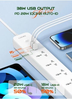 Power Strip with USB Charge Ports, SC5319, Universal Travel Adapter, 2M Extension Cord, Power Socket Plug Adapter - pzsku/Z5DC40D18CCAB7E01FE6DZ/45/_/1713772633/b9f74a05-d168-4704-a009-9841545bea89