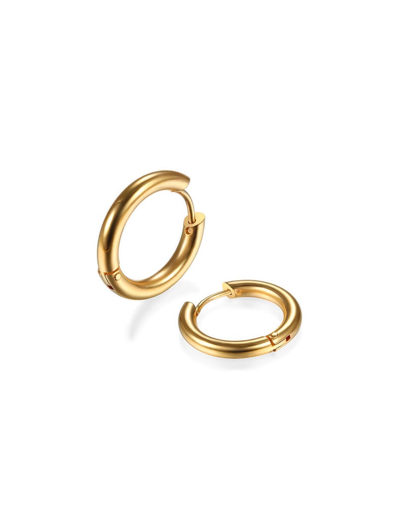 Gabry&jwl 316L Surgical Stainless Steel Huggie Hoop Earrings 8mm Gold Hypoallergenic Earrings Hoop Cartilage Helix Lobes Hinged Sleeper Earrings For Men Women(B01:8mm Gold(THK 2.0mm)) - Image 1