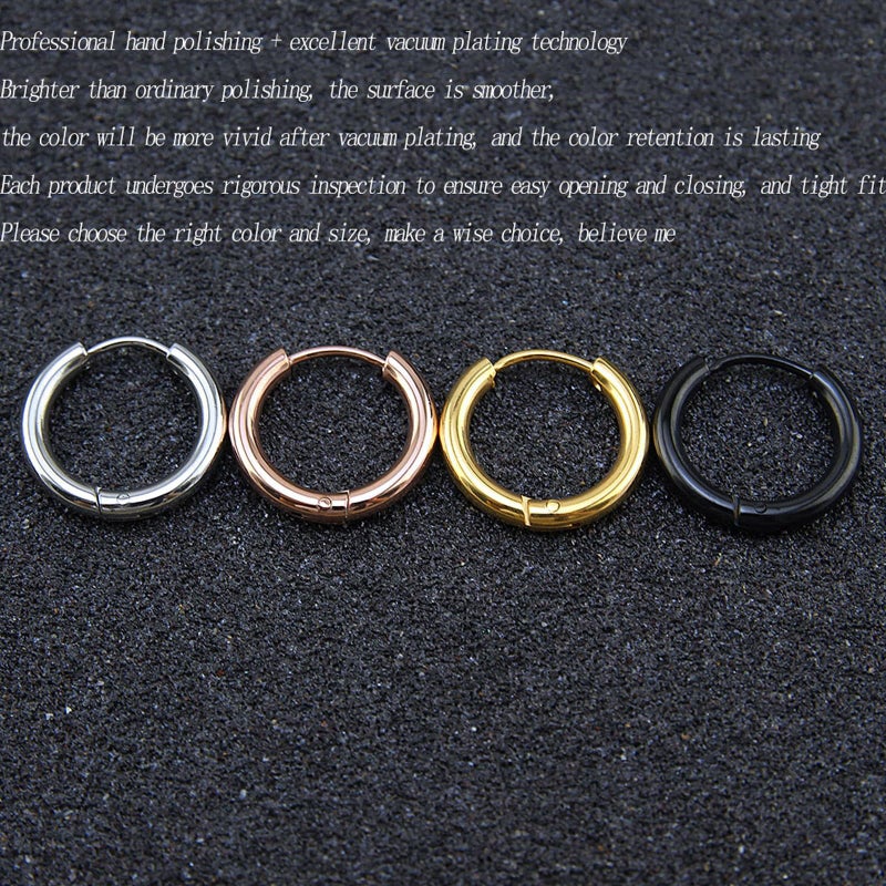Gabry&jwl 316L Surgical Stainless Steel Huggie Hoop Earrings 8mm Gold Hypoallergenic Earrings Hoop Cartilage Helix Lobes Hinged Sleeper Earrings For Men Women(B01:8mm Gold(THK 2.0mm)) - Image 4