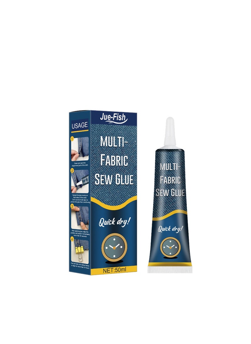Joyelink - Quick Dry Multi-Fabric Sew Glue, Fabric Glue Permanent Clear Washable For Patches Drying Waterproof Adhesive All Fabrics, Clothes, Cotton, Flannel, Denim, Leather, Polyester Repair - Image 1
