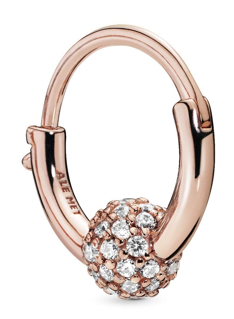 EVEREEN Pave Hoop Earrings 14k Rose Gold and Cubic Zirconia  - Image 4