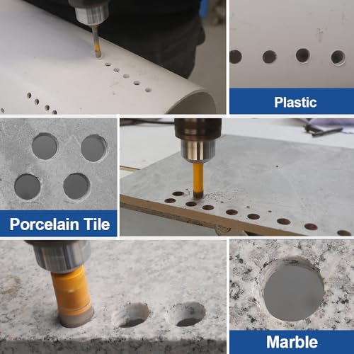 HIGHDRIL Dry Diamond Drill Bits - 6Pcs 1/4 inch (6/6/6/6/6mm+6mm carbide drill bit) Diamond Core Drill Bits Set with Quick-fit Hex Shank for Granite Marble Porcelain Tile Ceramic Dekton - Image 4