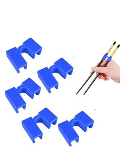 Vitacelli Chopstick Helpers 20 Pieces Reusable Chopstick Helpers Training Chopsticks BPA Free POM Fon-Toxic Non-Slippery for Many Age, Beginner, Trainers or Learner, Left or Right Hand BLUE  - Image 1