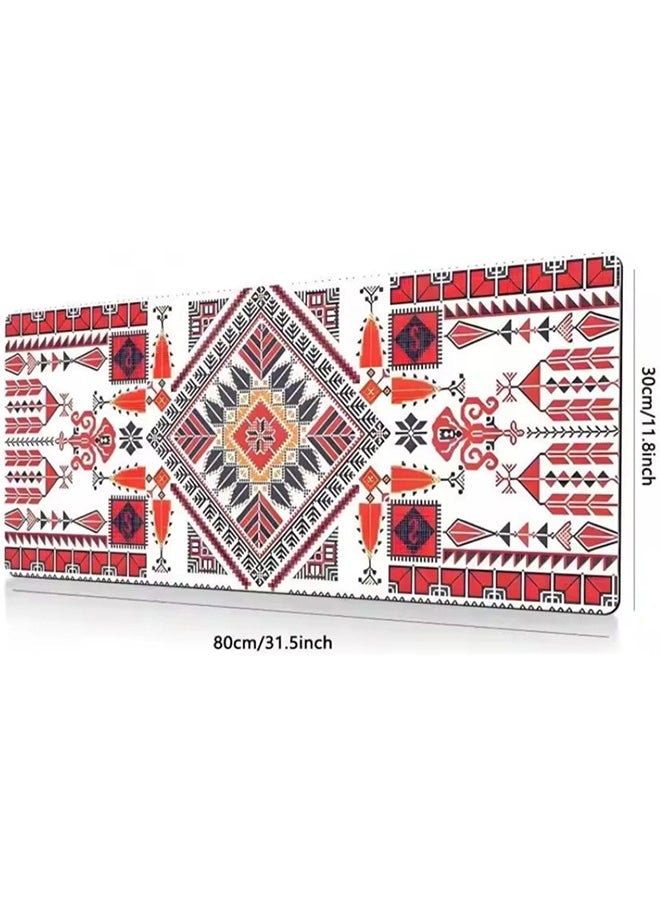 Generic Geometric Pattern Extended Mouse Pad XL, 80 x 30 cm, Anti-Slip Rubber Base, Stitched edges, Suitable for Gaming, Desktop, Office use  - Image 2