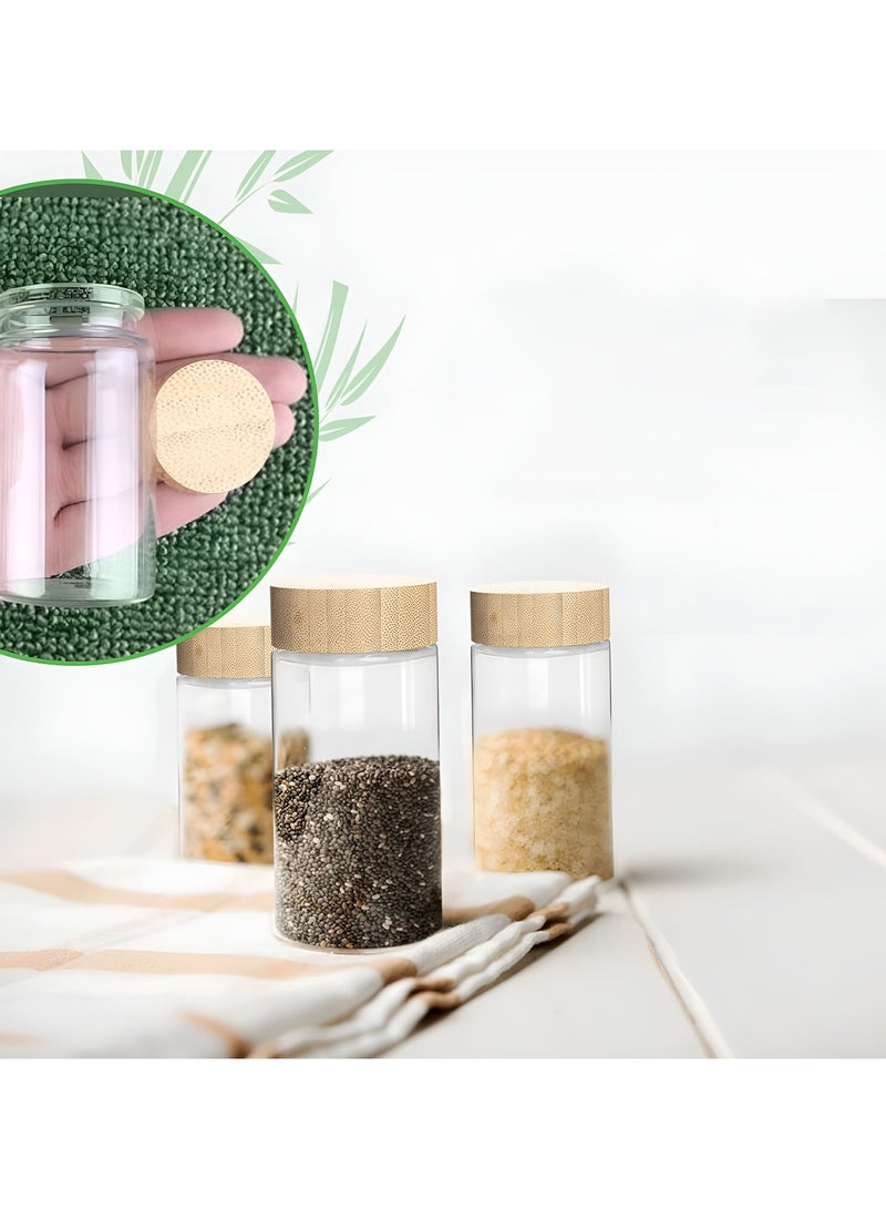 24-Piece Glass Spice Jar Set with Accessories Multicolor 120ml with Wooden Cap  - Image 5