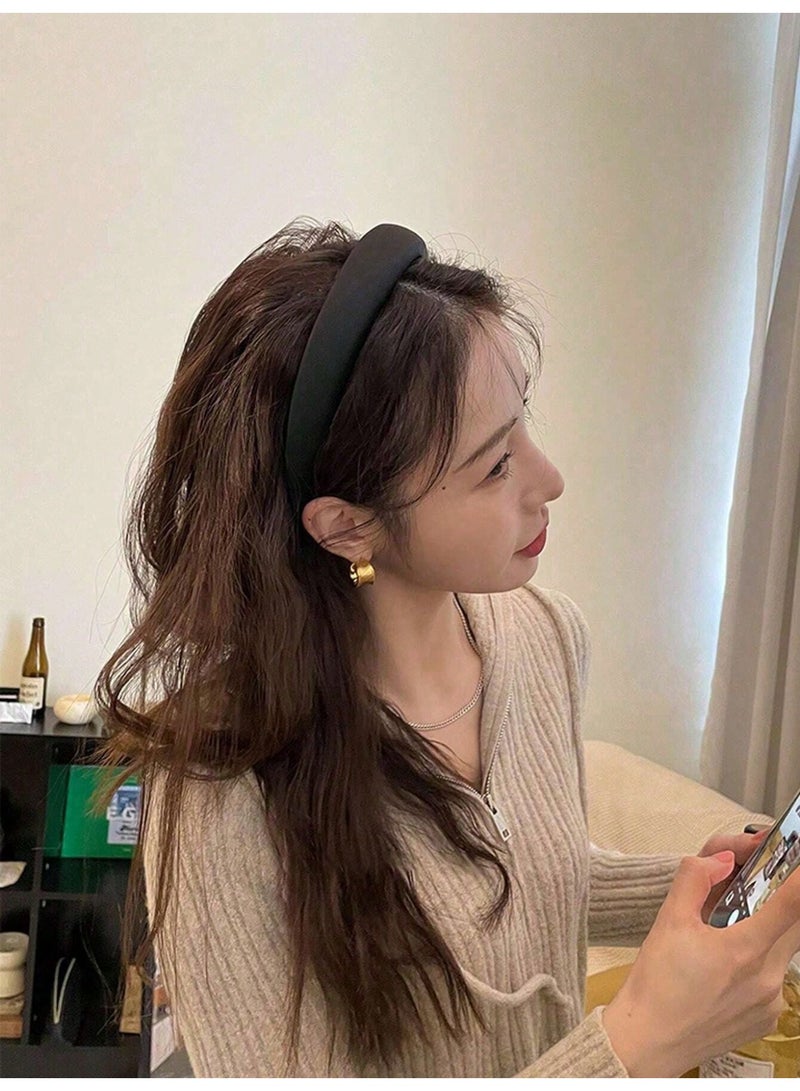 Set of 3 Hair Clips in Black, Brown, and Beige – Elegant Padded Design - Image 3