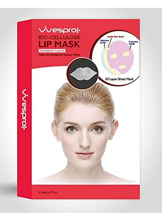Wespro Bio Cellulose Lip Mask with HYALURONIC ACID - Made with fermented coconut water - Pack of 5 Lip Masks - Image 4