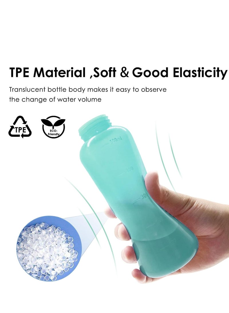 Peri Bottle Travel Shattaf, Portable Travel Bidet with Carry Bag,TPE Material Can Be Boiled, 500ml Capacity with 2 Sealing Ring,Essentials for Postpartum Perineal Care,Hemorrhoid Treatment (Green) - Image 2