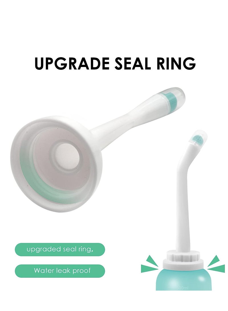 Peri Bottle Travel Shattaf, Portable Travel Bidet with Carry Bag,TPE Material Can Be Boiled, 500ml Capacity with 2 Sealing Ring,Essentials for Postpartum Perineal Care,Hemorrhoid Treatment (Green) - Image 4