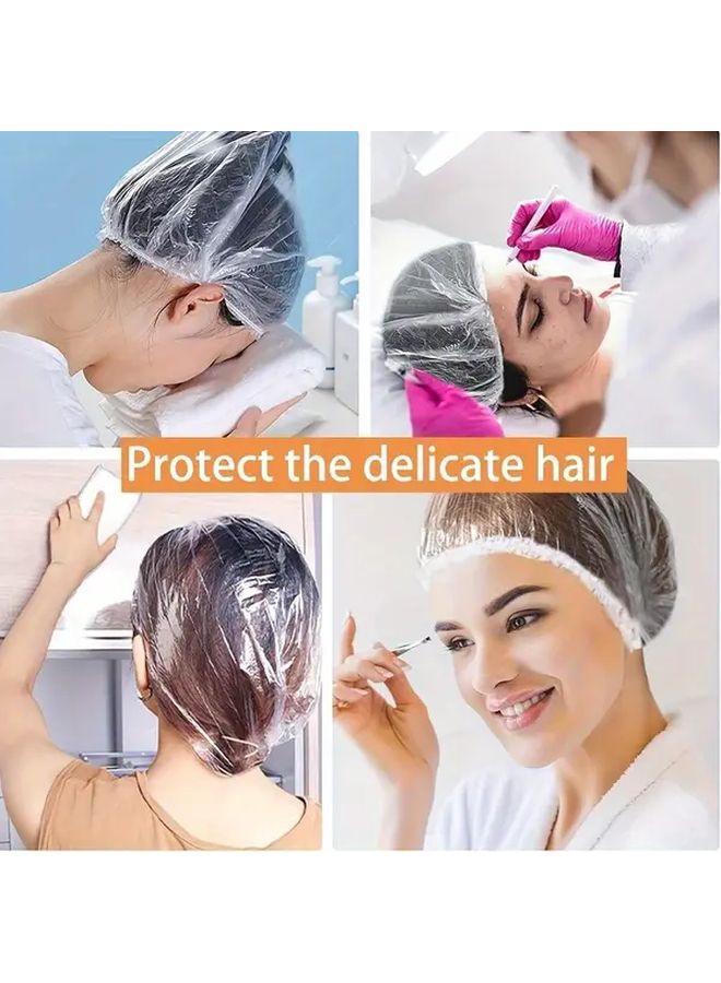 500pcs White Disposable Shower Caps Durable Protective Hair Covers For Travel Salon - Image 5