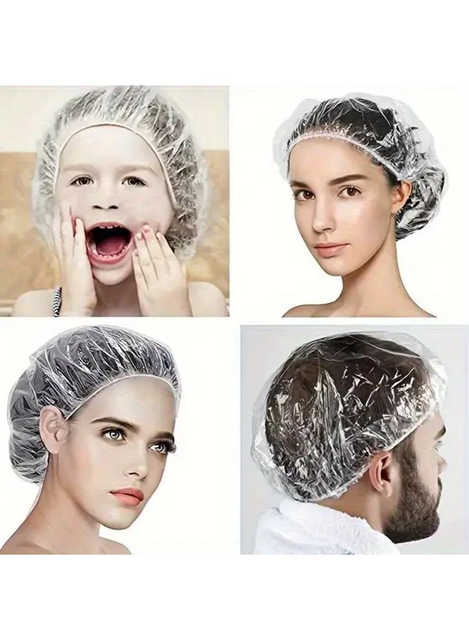 500pcs White Disposable Shower Caps Durable Protective Hair Covers For Travel Salon - Image 2