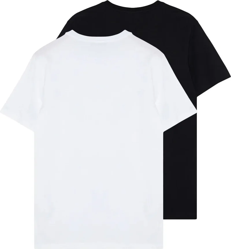 Sardem Black-White Basic Slim Fit 95% Cotton 5% Lycra 2 Pack Short Sleeve T-Shirt