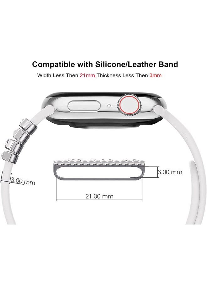 ALMNVO - Bling Diamond Charms for Apple Watch Bands Charms 46mm 45mm 44mm 42mm 41mm 40mm 38mm 49mm,Sparkle Metal Sliding Decorative Rings Bracelet for iWatch Ultra/2 Series 10 9 8 7 se 6 5 4 3 Women - Image 1