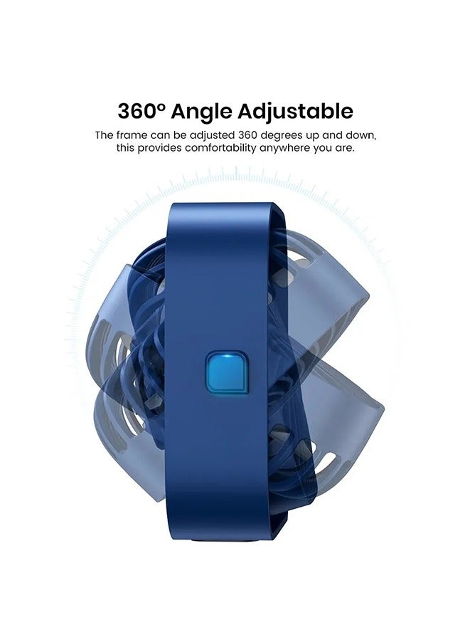 مروحة صغيرة محمولة، طاولة مروحة مكتب USB، مروحة شخصية هادئة بـ 3 سرعات للرياح بزاوية 360 درجة، مراوح قائمة برأس قابلة للدوران لغرفة التخييم  - Image 5