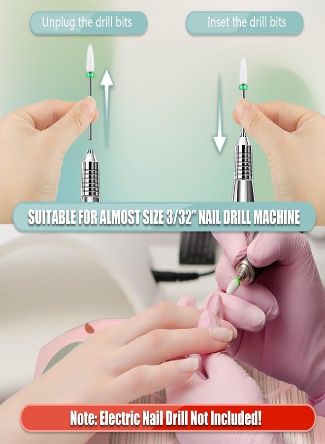 Rolokit 13PCS Nail Drill Bits Set, 3/32” Professional Drill Bits Nail Tech, Tungsten Carbide Diamond Ceramic Efile Nail Bits with Brush, Cuticle Remover Bits for Acrylic Gel Dip Powder Nail Manicure - Image 5