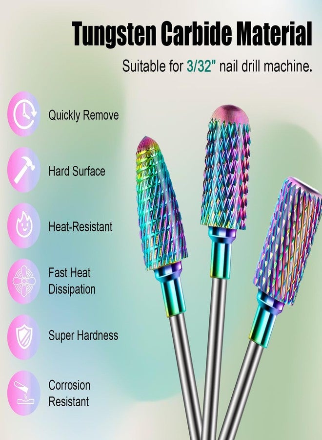 Rolokit 13PCS Nail Drill Bits Set, 3/32” Professional Drill Bits Nail Tech, Tungsten Carbide Diamond Ceramic Efile Nail Bits with Brush, Cuticle Remover Bits for Acrylic Gel Dip Powder Nail Manicure - Image 4