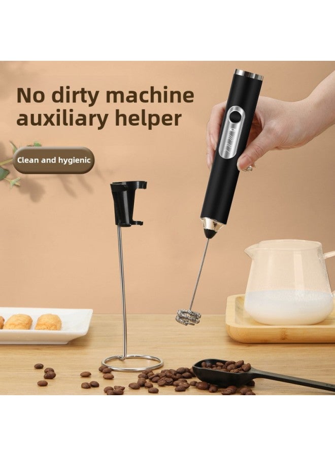 Handheld Electric Milk Frother Coffee Mixer Portable Rechargeable Milk Frother-Color:J-3 Double Head White  - Image 3