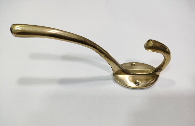 BRASS INDIA خطاف مفاتيح/ملابس من النحاس الهندي للأثاث/الجدران/الأبواب | مادة نحاسية نقية | تشطيب BP | 5" | 80 جرام لكل قطعة | النموذج: 720 - Image 1