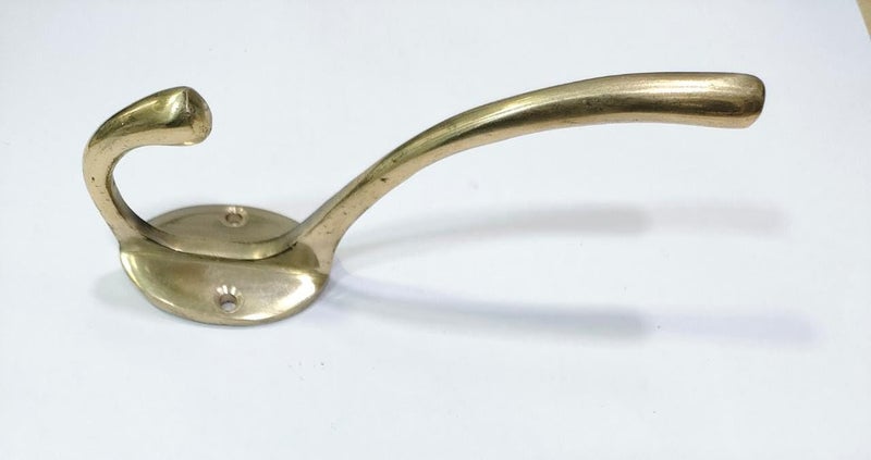 BRASS INDIA خطاف مفاتيح/ملابس من النحاس الهندي للأثاث/الجدران/الأبواب | مادة نحاسية نقية | تشطيب BP | 5" | 80 جرام لكل قطعة | النموذج: 720 - Image 2
