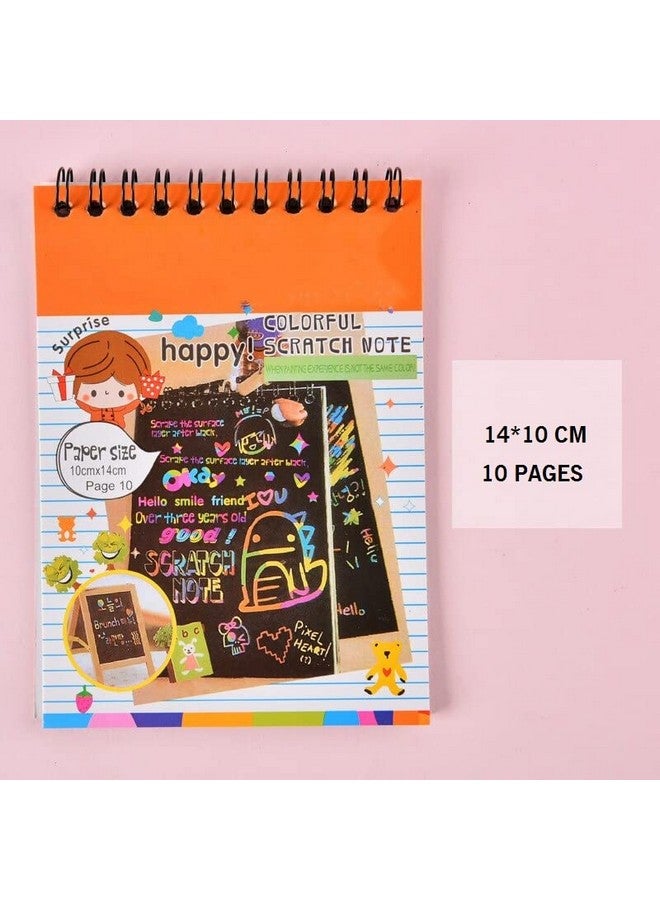 morel 6 Packs Rainbow Scratch Paper, Magic Scratch Art Painting Scratch & Sketch Art Note Pads with Wooden Stylus for Kids Have Fun and Creativity (14cm×10cm/5.5"×3.9", 4 Colors) - Image 4