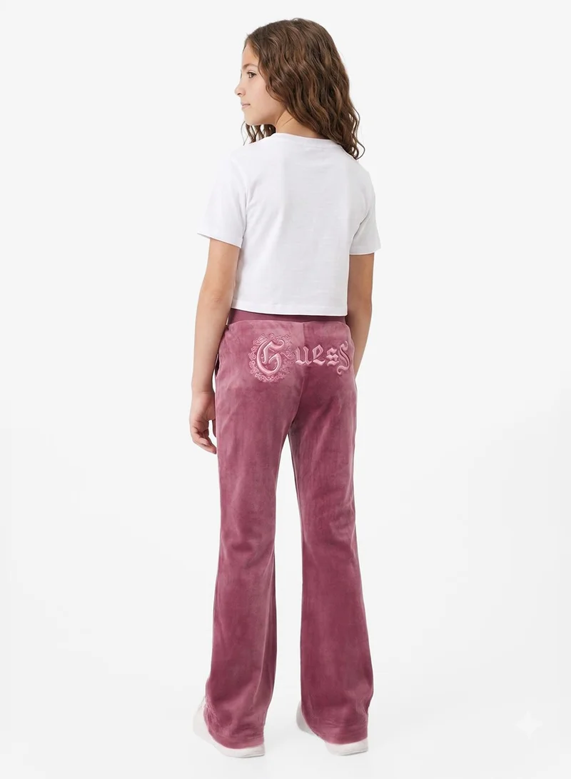 Guess Blackberry Bliss Kids Velvet Flare Active Pants for Women | Best Price UAE