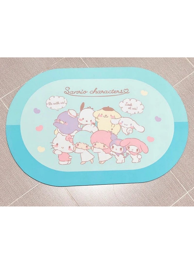 Non-Slip Quick Dry Rubber Bath Kitchen Bathtub Mat, Bathroom Kitchen Bathtub Floor Mat, High Absorbent Floor Mat, Lightweight Quick Dry Foam Mat, Water Absorption Mat for Home Kitchen, 40x60cm, Modern Washable Bath Shower Bathtub Mat - Multicolor (Random Color)  - Image 2