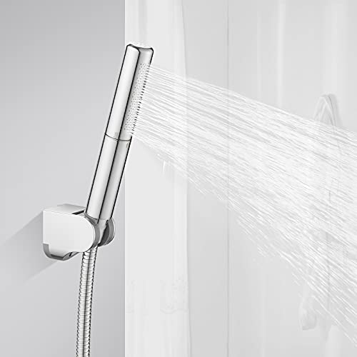 BESy Chrome Brass 2 In 1 Function Handheld Shower Head Set High Pressure 7 Inch Shower Head High Flow Hand Shower Wand with 59 Inch Hose, Bracket, Chrome Finish - Image 3