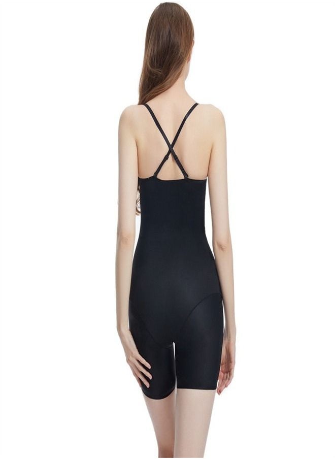 Loquat High Waist Abdomen Shrinking Flat Angle Bodysuit Black  - Image 2