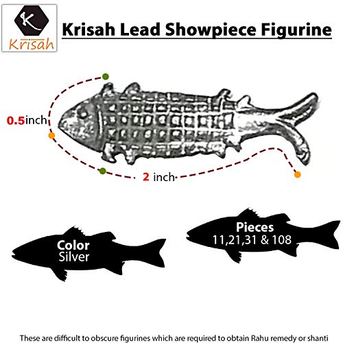 Krisah 108 pcs Fish Figurines Ranga Remedy Patri Dosh Removal Lead Silver - Image 2