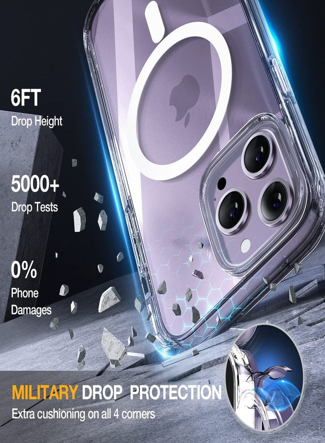 ميراكيس جراب Miracase Glass Series لهاتف iPhone 14 Pro Max مقاس 6.7 بوصة 【متوافق مع MagSafe】 جراب مقاوم للصدمات لهاتف iPhone 14 Pro Max مزود بواقي شاشة زجاجي مقوى مدمج بدرجة صلابة 9H (شفاف) - Image 3