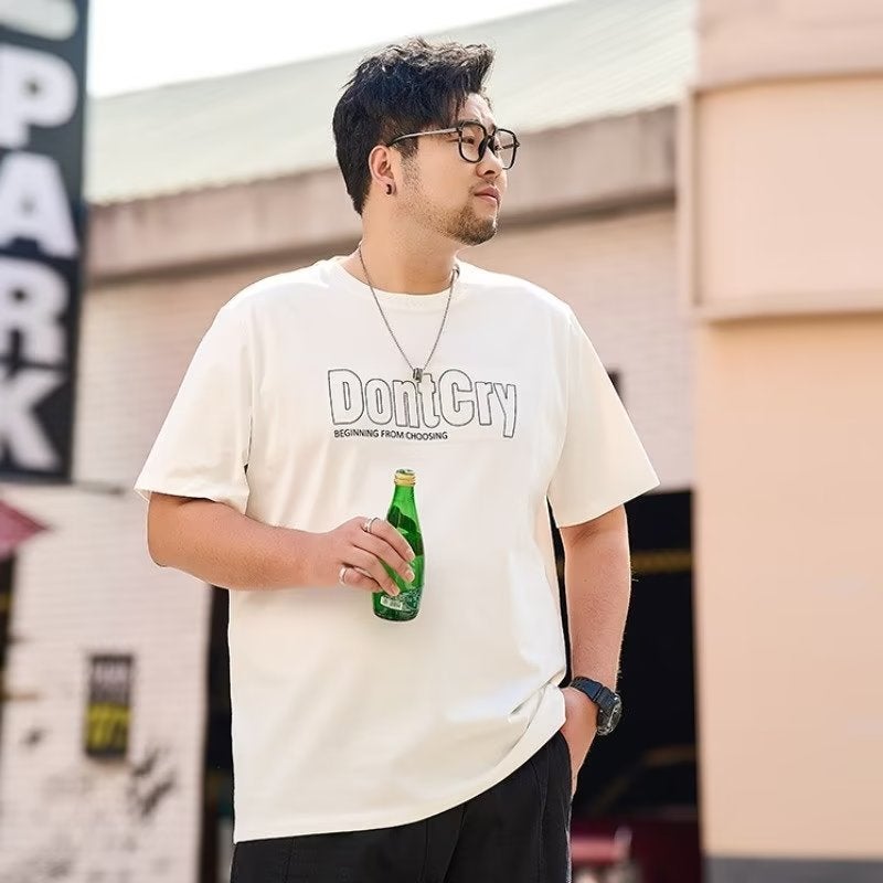 Plus size men's T-shirt Summer 2024 New Style fat brother casual loose plus size trendy handsome printed short sleeve - Image 3